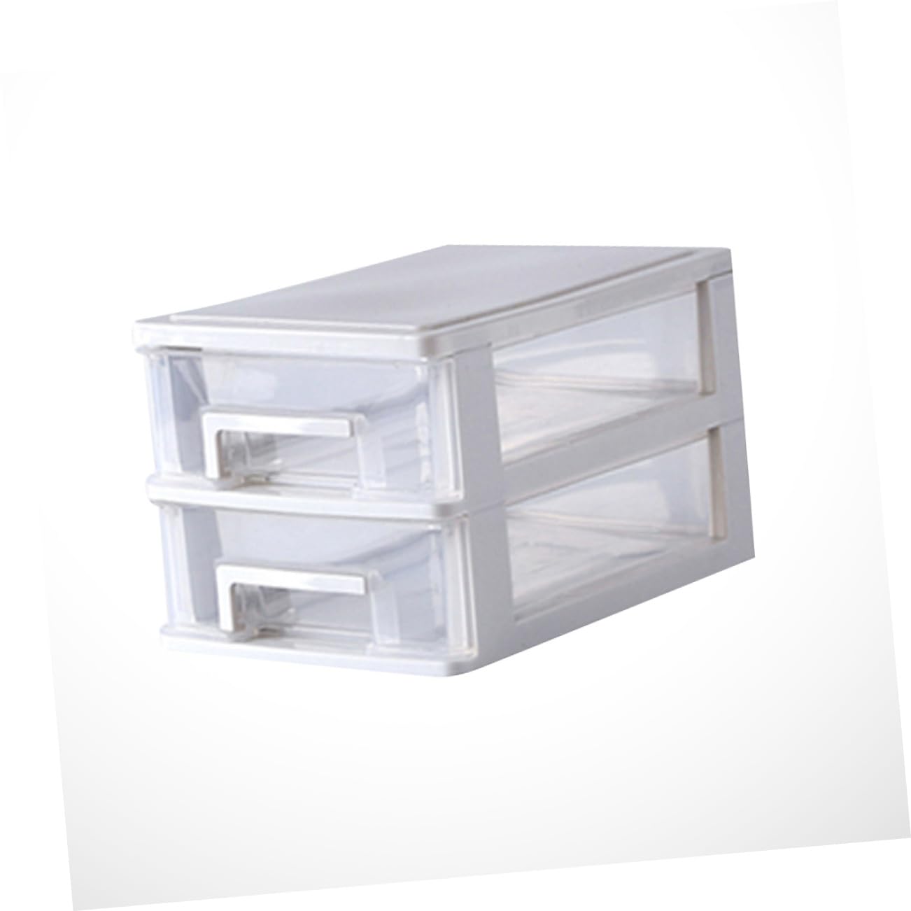 minkissy Transparente Aufbewahrungsbox mit 2 Schubladen aus Leichtem Pp Kunststoff Praktischer Organizer für Schreibtisch und Büro zur Übersichtlichen Aufbewahrung von Kleinteilen