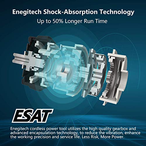 Enegitech 18V Lithium-ion Impact Wrench Combo Kit, ½" Drive, Brushless Motor, 3097 in.lbs Torque 4 Speed Cordless Power Tool with 2 x 3.0Ah Battery and 1 x 30 min Fast Charger ET01C