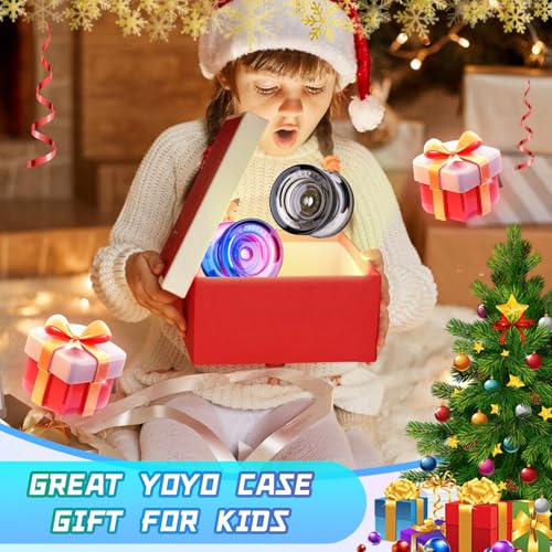 Image of MagicYoyo K2 Crystal 2 Pack, Professional Responsive Yoyo for Kids + 12 Strings + Bearing + Case (Gradient + Black) | Dual Purpose Yo yo with Unresponsive Bearing for Advanced +12 Yo-yo Strings+2 Holes Case(Gradient+Black)