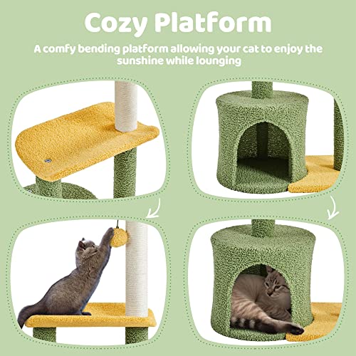 Árbol para gatos interior de 37 pulg con poste rascador miniatura 3