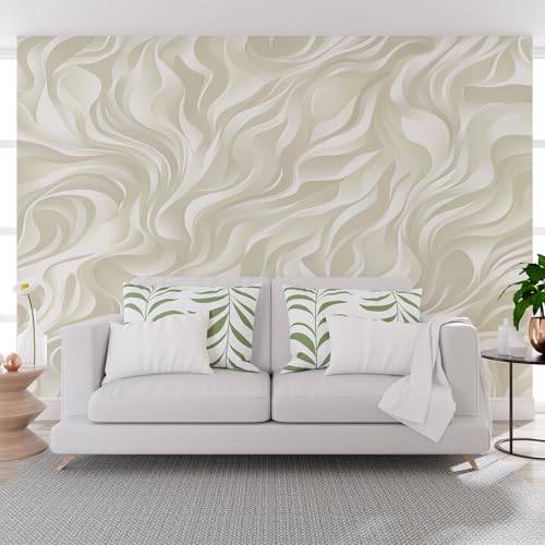 Papier peint vagues abstrait pour masquer les imperfections du mur - 5