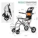 Ultra-Lightweight 19lbs Foldable Transport Wheelchair for Seniors - Portable Aluminum Travel Wheelchair with Carrying Bag, Supports 220lbs Capacity