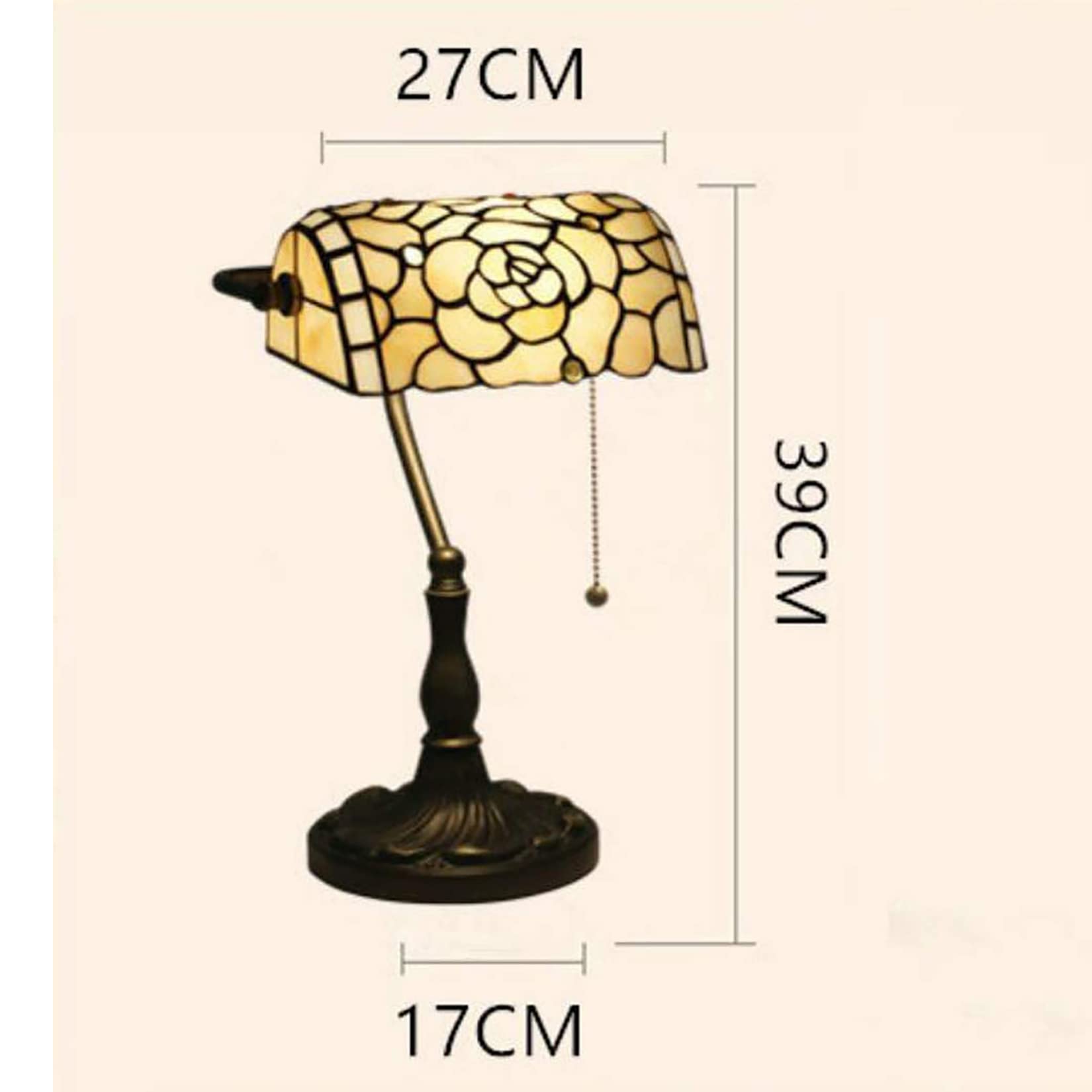 BOTOWI Tiffany Style Tischlampe Vintage Rose Buntglas Tischleuchte Wird Ihrem Zuhause Mit Sicherheit Eleganz Und Kreativität Verleihen. Es Ist EIN Tolles Geschenk Für Liebhaber, Freundinnen