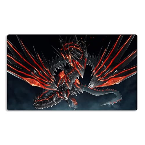 Neue Mlikemat Playmat Rote Augen Dunkelheit Drache TCG CCG Sammelkartenspielmatte Keine Zonen + Gratis Tasche (ZD014-322-K-No Zones)