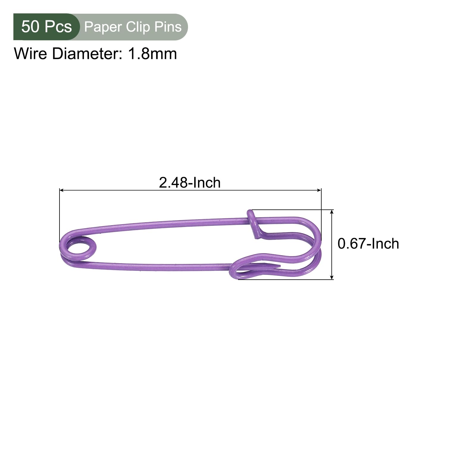 YOKIVE 50 Pcs Safety Pins, Large Metal Sewing Pins, Purple, 2.48 Inch - Image 2