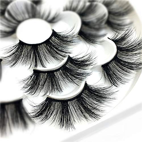 8D Mink Eye Lashes 7 Pairs 25mm False Eyelashes Wispy Fluffy Cruelty-free Thick Long Faux Mink Eye Extension Makeup Tools (8D-022)