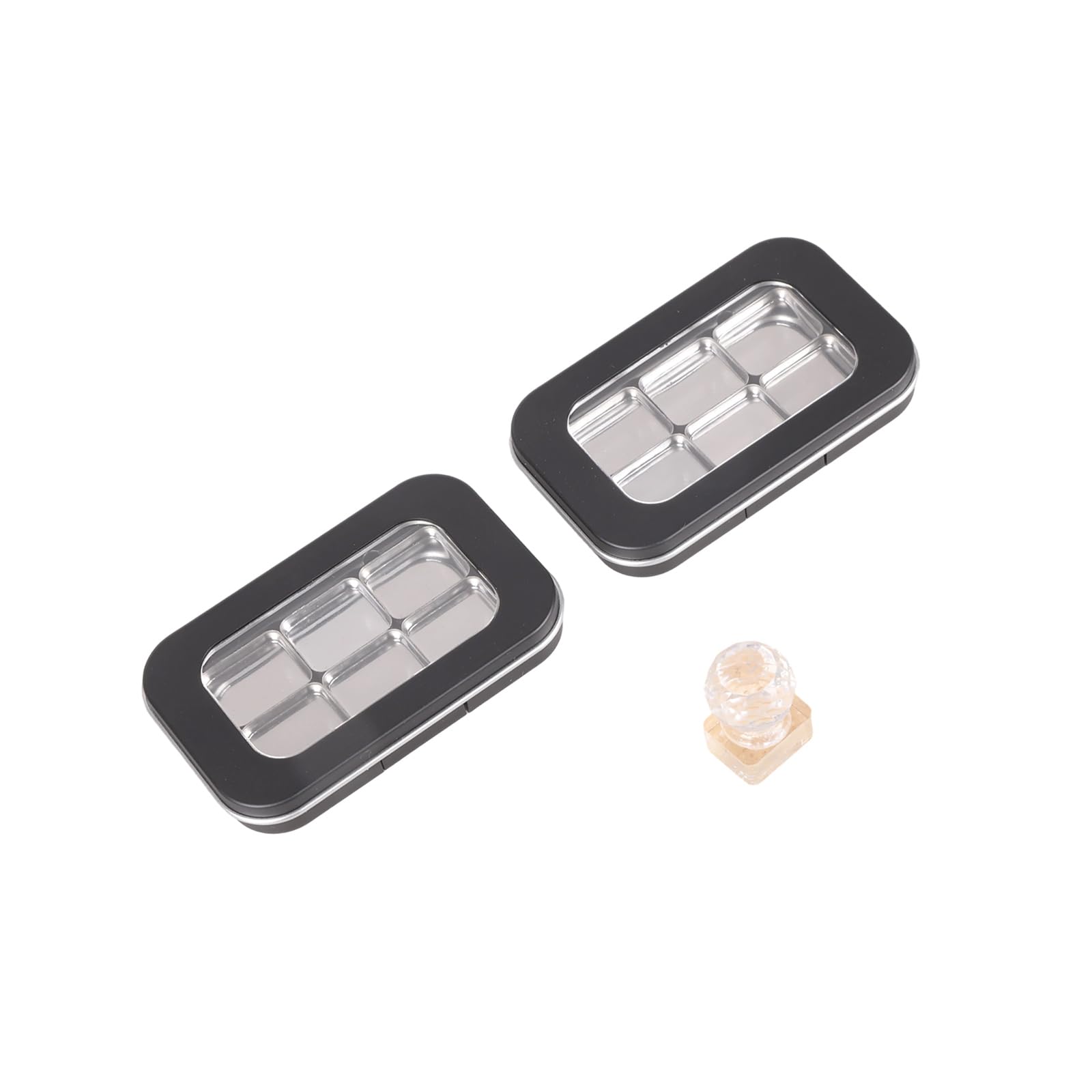 HENYGEN Sturdy Blushes Highlighter Holder with Pressing Stamp for Personalize Makeup Arrangement Makeup Storage Box