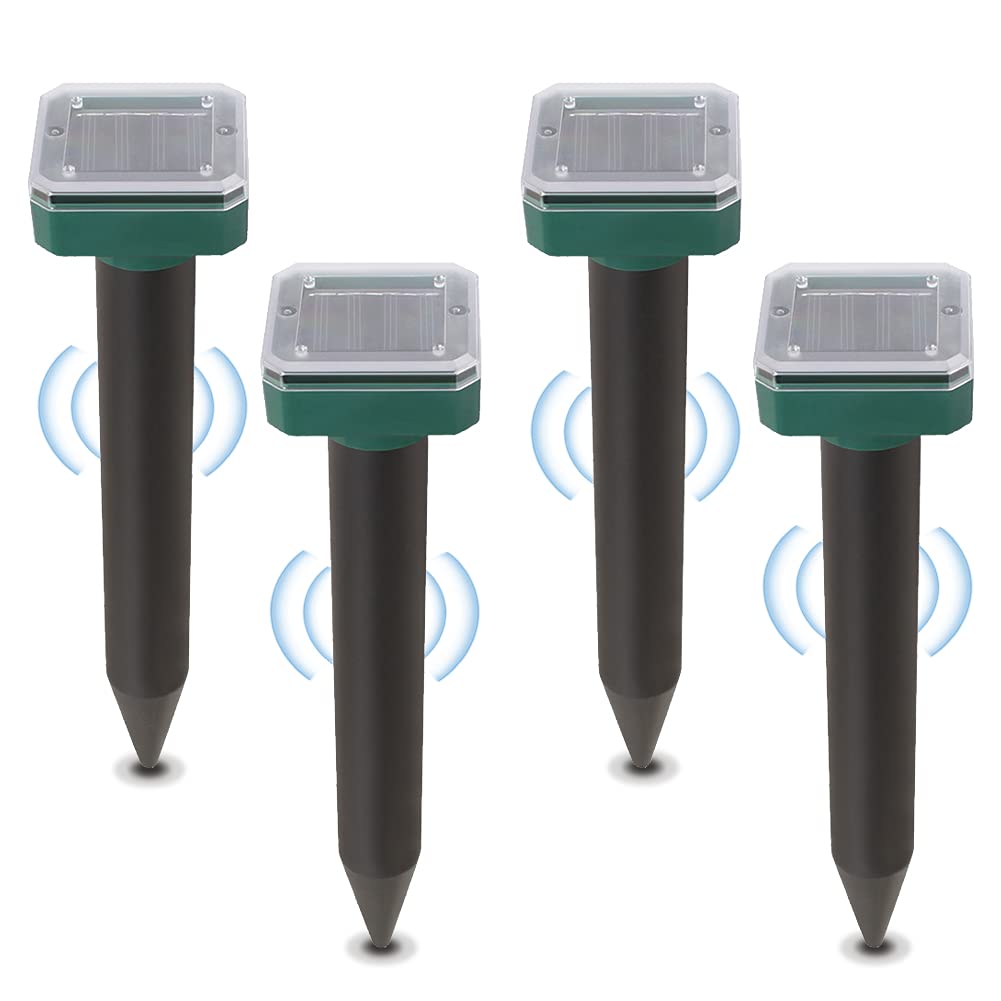 Buy ZWparts 4 Pack solar Mole Repellent, Waterproof Solar Mole