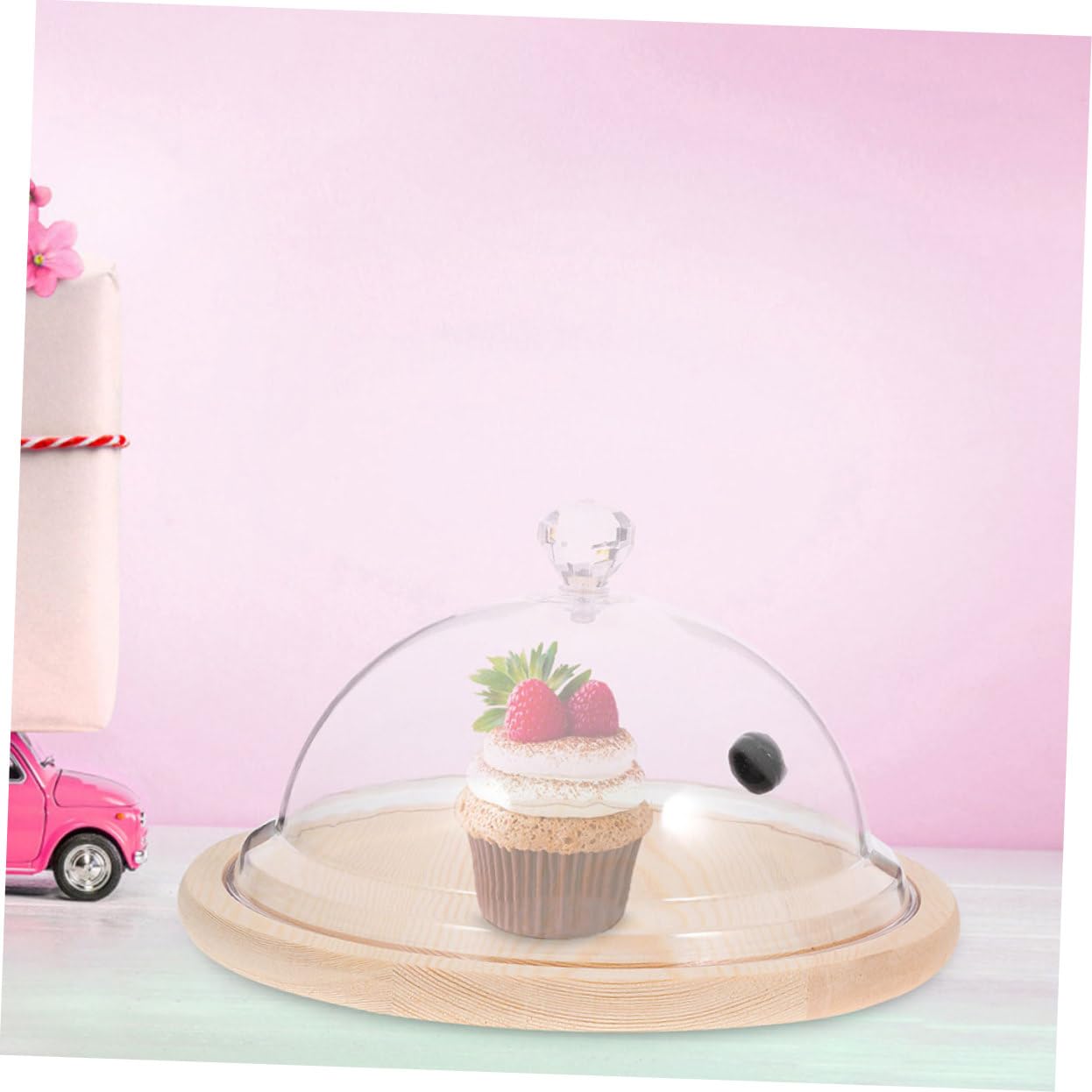 Cloche Design Unique et Confortable Protectrice Réutilisable en PC Transparent pour Gâteau et Fruits pour Présentation de Desserts