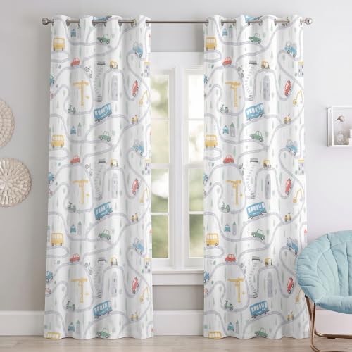 Image of Tranquebar Curtain Co. Print Door Curtain - Room Darkening, 244 cm (8 Feet), Multicolor, Set of 2, 100% Cotton Fabric, Eyelet, Zoom- Door Curtains 8 Feet
