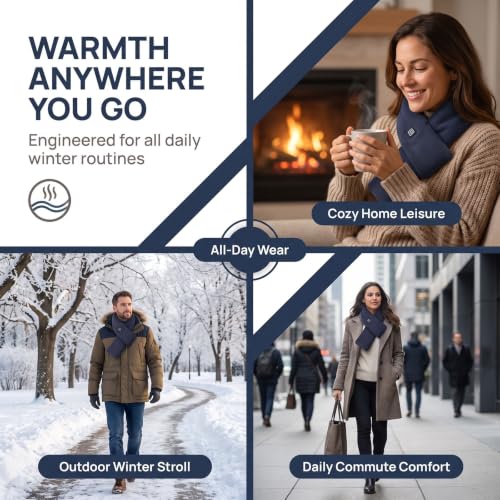 Heated Scarf for Women Heating Neck Warmer 3 Heat Setting Soft Fleece Scarf - image 4