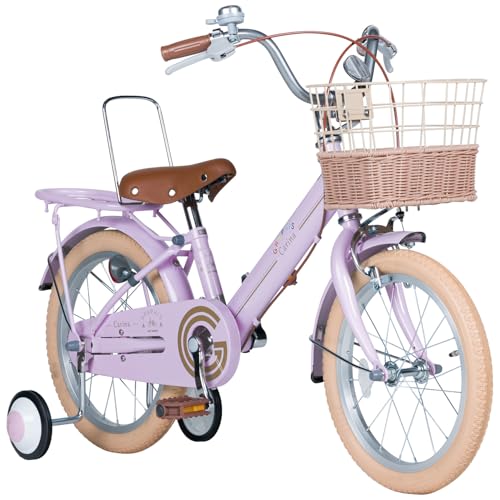 GRAPHIS(グラフィス) GR-CARINA 子供用自転車 16インチ 補助輪 カゴ付き ラベンダークリーム