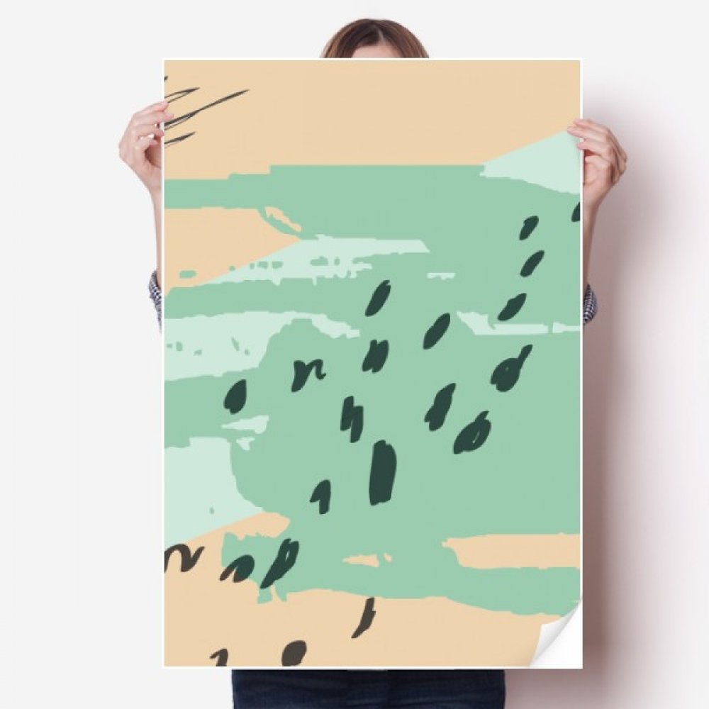 Autocollant de mur art motif plantes résumé vinyle multicolore 80x55