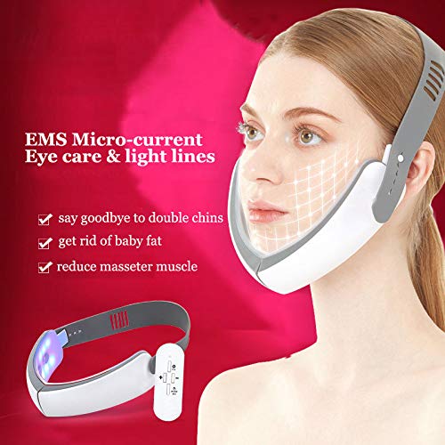 WLWLEO Vibrating Face-lifting Instrument V Shape Face Thin Face Beauty Machine Reduce Double Chin Firming Skin Pain Free Smart Face Shaper Massage