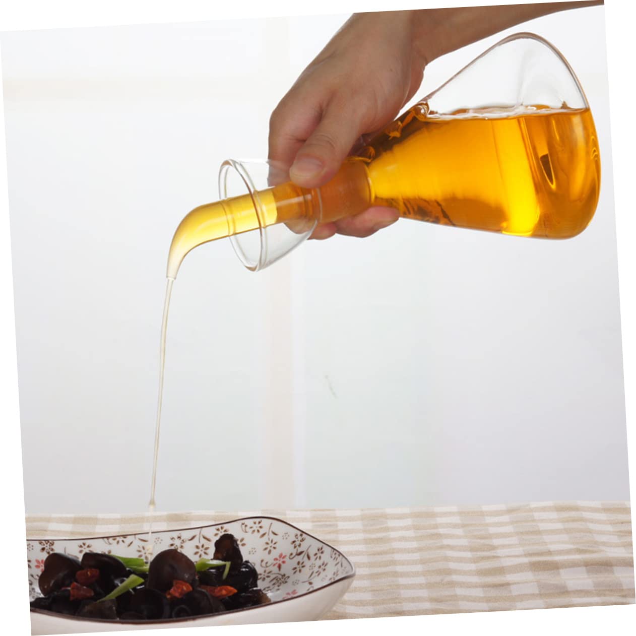 Dispenser Per Olio in Bottiglia Di Vetro Con Beccuccio Antigoccia Per Versare Olio D'oliva e Condimenti Senza Aloni