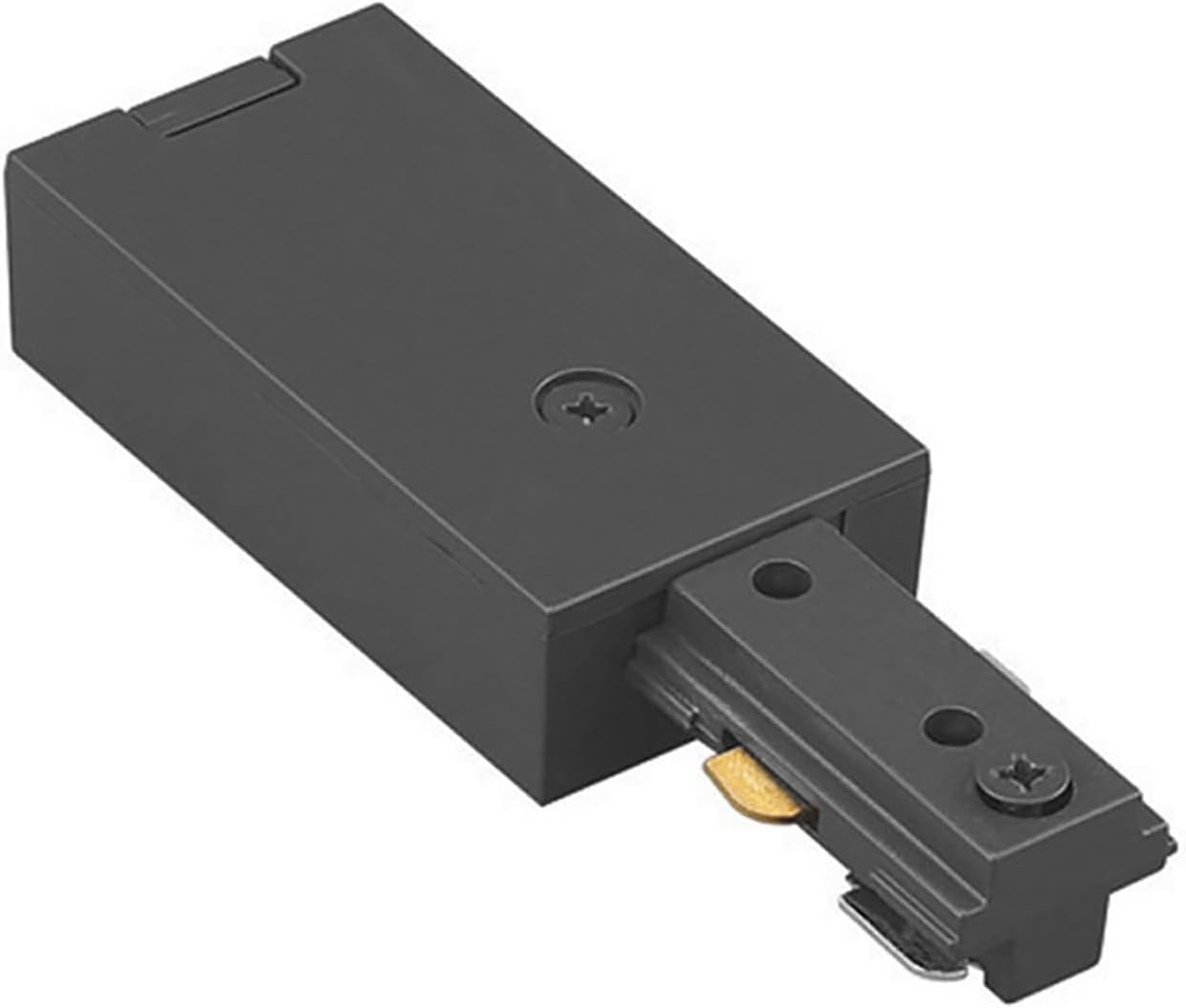 WAC Lighting H Track 120V Live End Power Feed Connector to Power Track from Either End for H Style 3-Wire Track Systems in Black