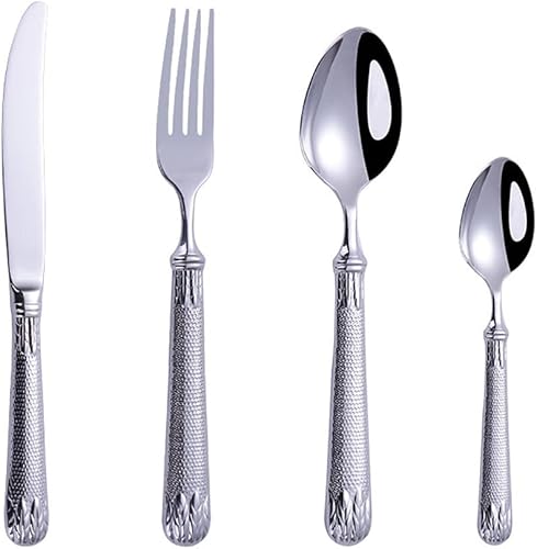 TWEE Juego de cubiertos para 12 cubiertos modernos de 48 piezas de acero inoxidable 1810 de alta calidad, incluye cuchillos, tenedores y cucharas,