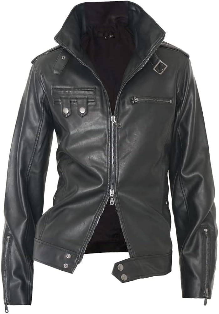 Amazon | [SaganStyle] ライダースジャケット メンズ 黒 M シングル