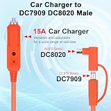 Dongge Kabel do ładowania samochodu z zapalniczką na wtyczkę DC, 2 m 14 AWG, 12 V/24 V, 15 A, kompatybilny z Jackery, BLUETTI, kotwica, GRECELL