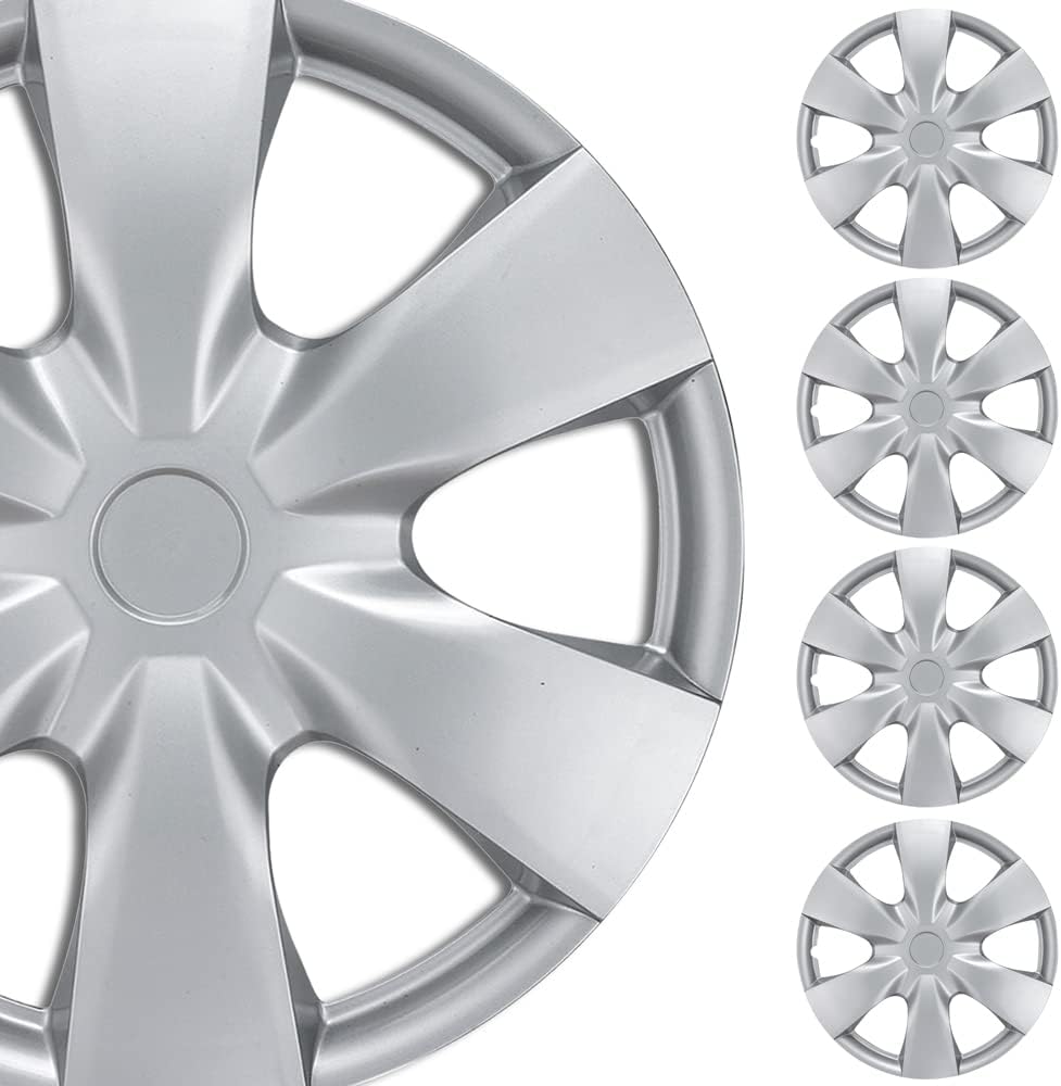 BDK (4Pack) Premium 15" Wheel Rim Cover Hubcaps OEM Style Replacement Snap On Car Truck SUV Hub