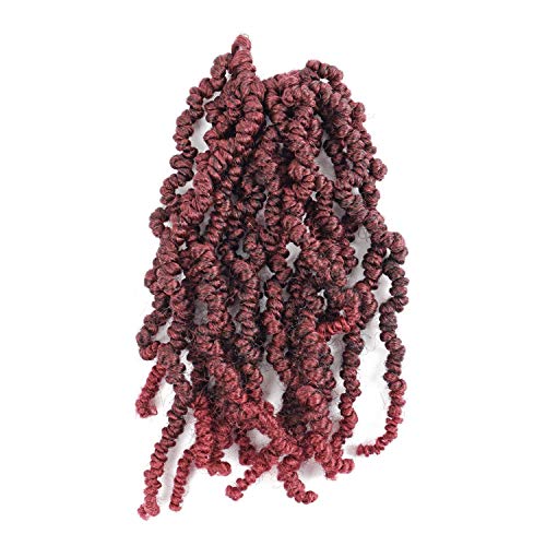 6 Packs Short Spring Twist Crochet Hair 10 inch Ombre Bomb Bob Curly Spring Pre-twisted Braids Synthetic Fluffy Hair Extensions (10inch, TBUG)