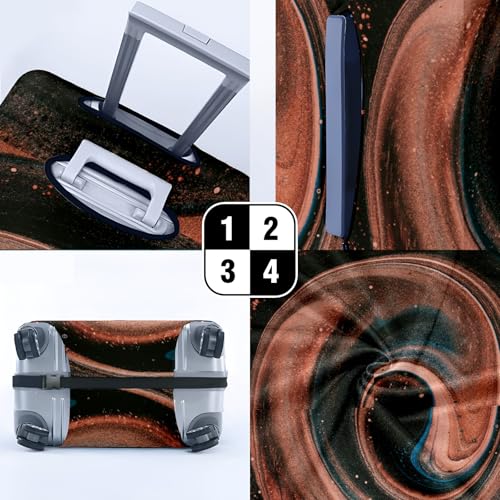 Travel Luggage Cover Suitcase Protector Scratch-Resistant Fit Not Included Suitcase Blue And Brown Abstract Painting M-22-24in4