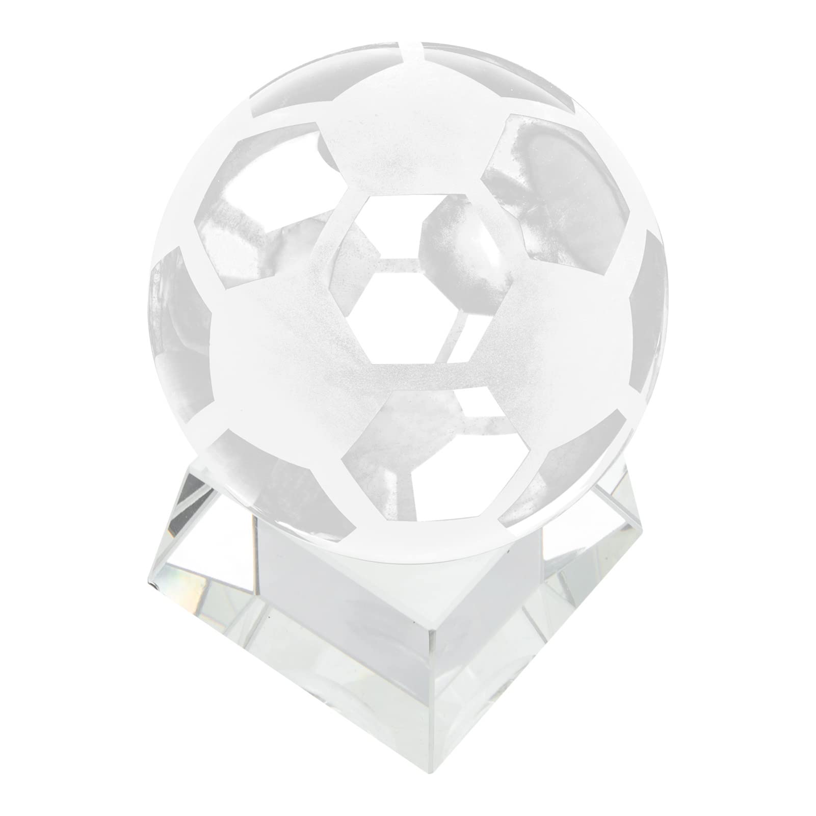 Milisten Crystal Football Ornament Clear Glass Ornament Meditation Balls Decorative Crystal Decoration for Home Crystal Soccer Ball for Decoration Collection Statue Solid Glass Ball Office
