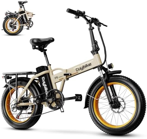 EUYBIKE Foldable Electric Bike for Adults, 48V 20Ah Removable Lithium Battery up to 80Miles, 20