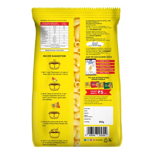 Image of Keya Macaroni 850g, 100% Durum Wheat Pasta