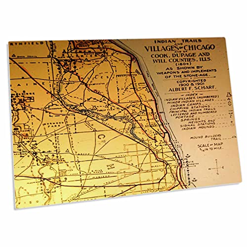 3dRose pad para escritorio con mapa de Chicago 58x41 cm miniatura 1