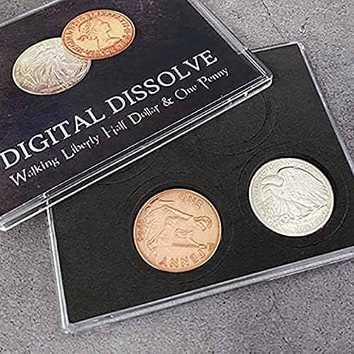 Miniatura 3 de SUMAG Disolver Digital Trucos de Magia (Caminando Libertad Medio Dólar) Visualmente Monedas Cambiar Magia para Magos Primer Plano Ilusiones Trucos