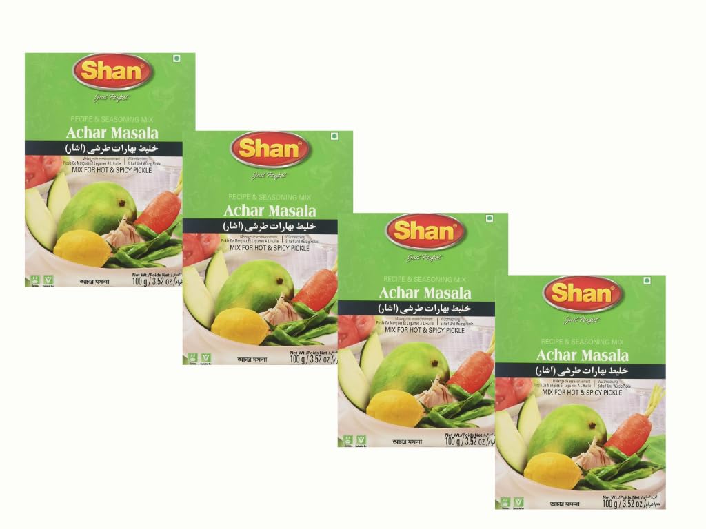 Masala & Powder Mix Bundle Pack with Shan Achar Masala 100g - 4 Pack