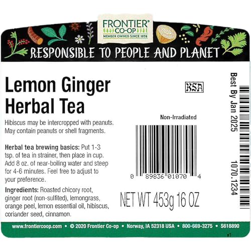 Thé Citron Gingembre Frontier revigorant infusion 1lb