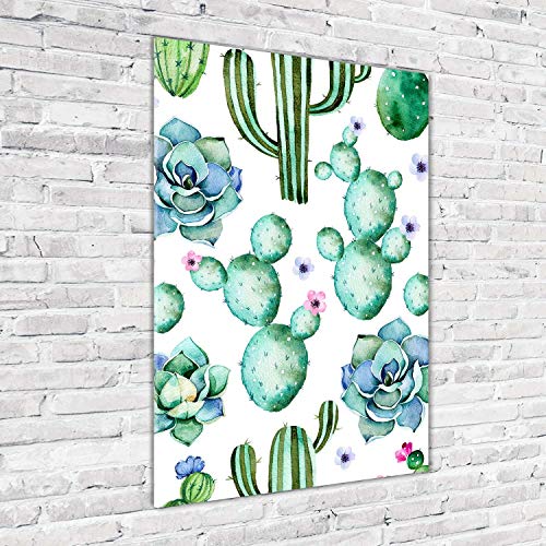 Tableau pour la mur Tulup solution déco murale sans entretien cactus vert