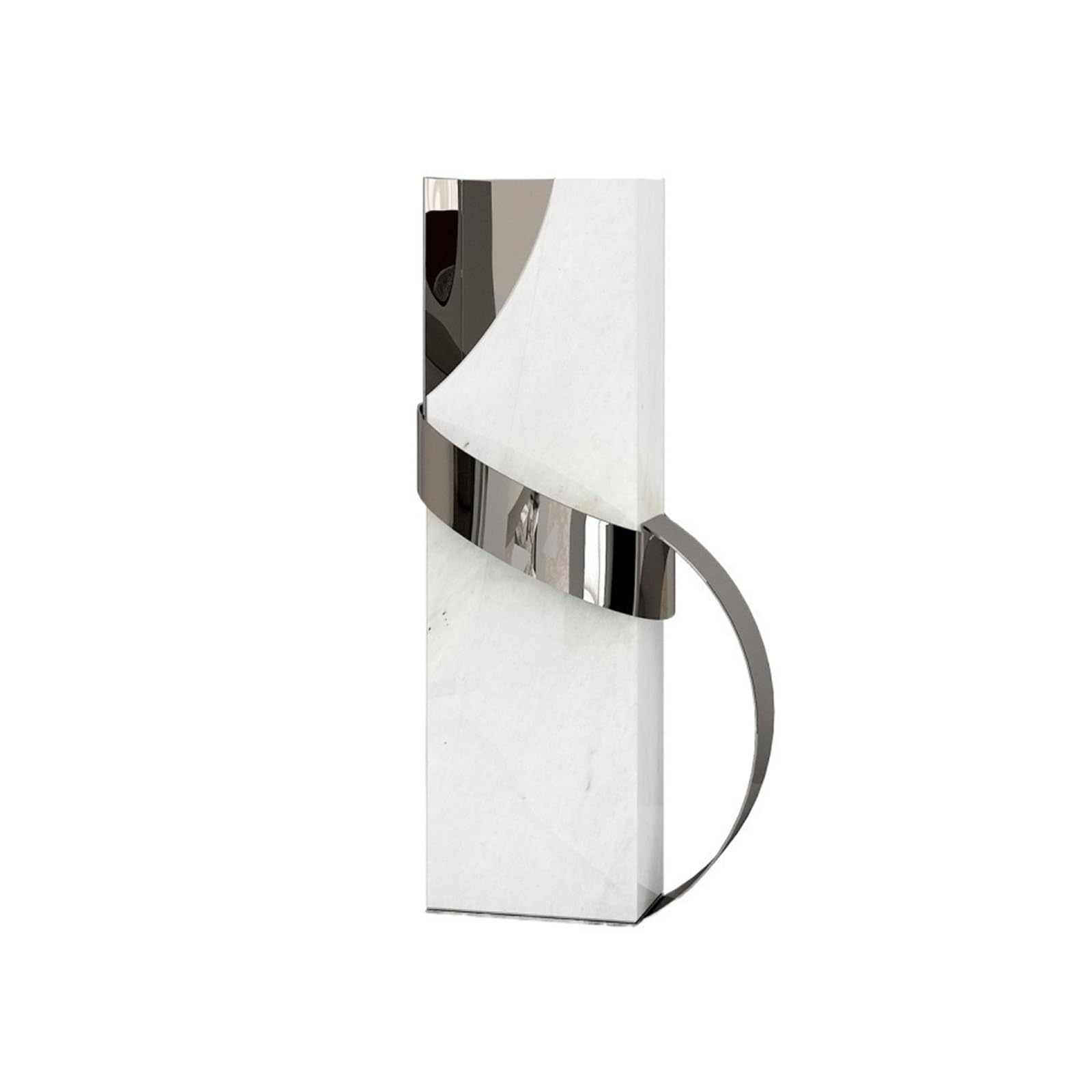 ZENY896V Sculptures Metal Decorative Light Luxury Marble Geometric Ornaments Decor(White)