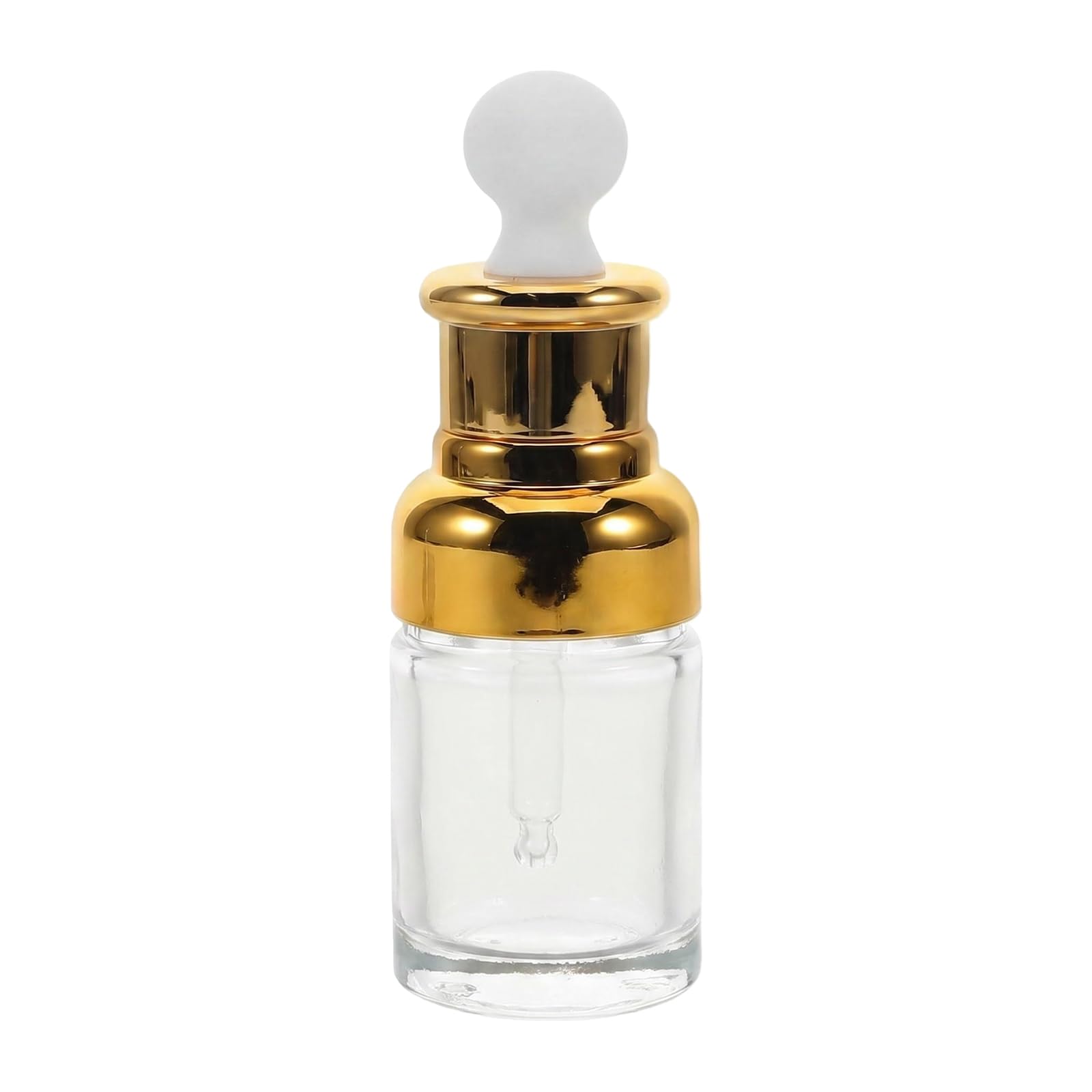 30ml Empty Upscale Refillable Clear Glass Dropper Bottle Essential Oil Elite Fluid Cosmetics Jar Pot Container Bottles Vial with Glass Pipette Dropper (30ml, Gold)