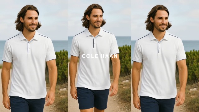 Camiseta polo para hombre Cole Haan Trafton de golf, tela ligera con estiramiento 4 vías, gestión de humedad y costuras contrastantes miniatura 7