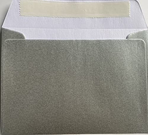 C5 Coloured Envelopes for A5 Greeting Cards Peel and Seal Wallet Envelopes Wedding Invitation Crafts Office 162x229mm- Pack of 20 envelopes (Metallic Silver P&S)