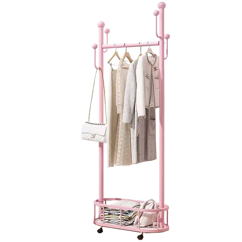 Porte-manteau moderne en métal sur roulettes 60-100cm