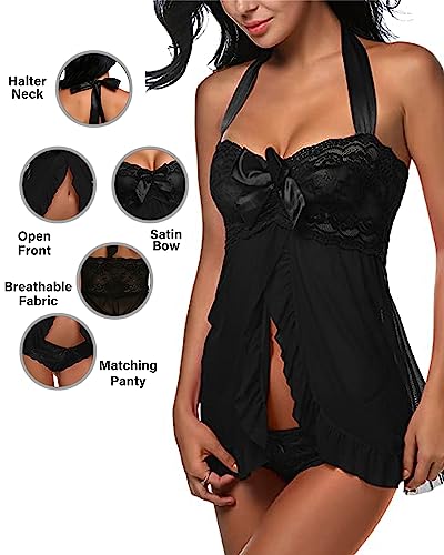 Image of Love Maker Women Babydoll Chemise Multicolor Lace Net Lingerie Nighty for Girls Stylish Above Knee Flora Print Honeymoon Anniversary Nightwear Dress Small to 3XL