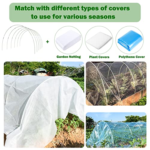 Hannger Greenhouse Hoops Grow Tunnel 32Pcs Row Cover Hoops - 7Ft Long Garden Hoops For Raised Beds With Rust-Free Fiberglass Support Hoops Frame - Diy Plant Support Garden Stakes #TOP6