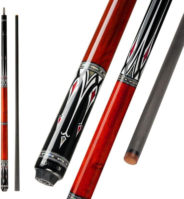 KONLLEN Carbon Fiber Pool Cue Stick Low Deflection Hand-Made Inlay Billiard Cue Ultra-Smooth Professional Feeling Billiard Pool Cue Sticks for Adults
