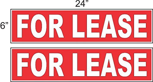 2-6x24 For Lease Real Estate Rider Sign Red Reverse Out