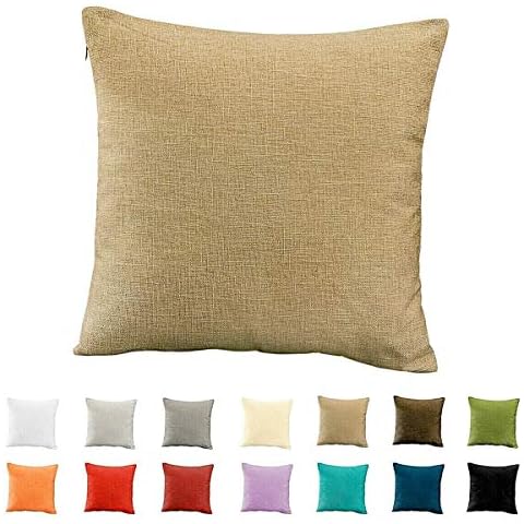 EMMEVI Funda de cojín para sofá de 42 x 42 cm, color liso con cremallera Cover