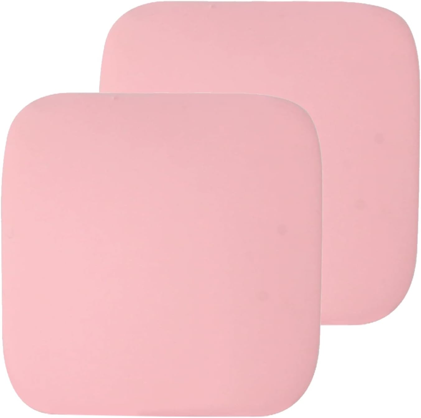 Non-Slip Pink Square Seat Cushions Set of 2 - Comfortable Chair Pads with Removable Cover (15"x15"x1.7") for Kitchen, Office, Car & Indoor Use