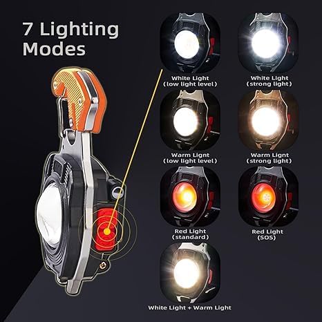 STITCHPAIR Emergency Keychain Work Light Rechargeable Waterproof Portable LED Flashlight with Magnet, Bottle Opener & Cigarette Lighter for Car, Camping & Outdoor Use 4