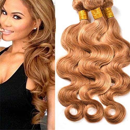 FFWIGS Humano Cabello Trama Sin procesar brasileño Virgen Cabello Tejido Grado 8A Cabello Extensiones Derecho 1b/4/27# Negro a Rubia Color 1 Bundle 100g