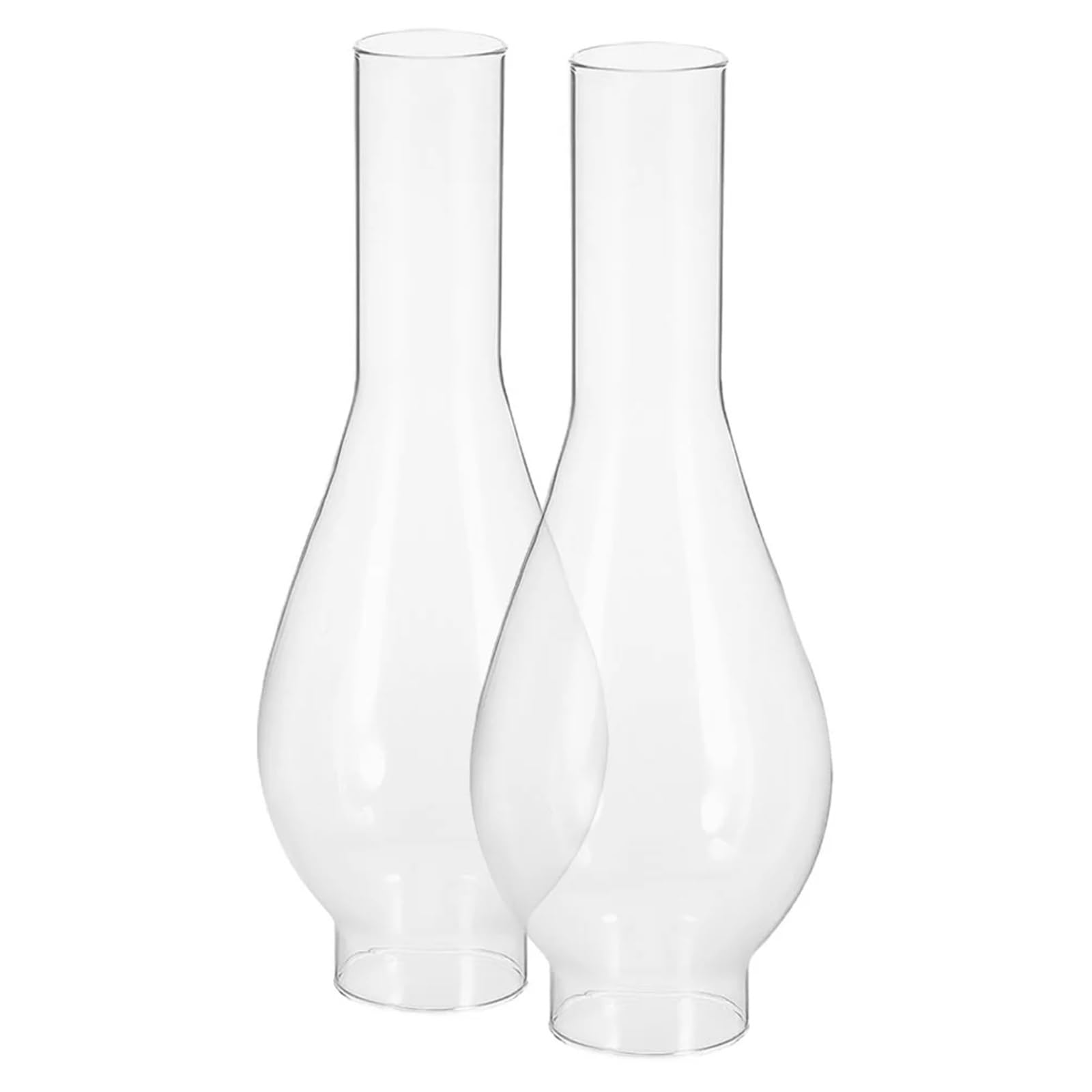 2 Pcs Clear Kerosene Lamp Shade Vintage Oil Lampshade Glass Chimney Lantern Cover Lighting Accessories for Desktop Decoration