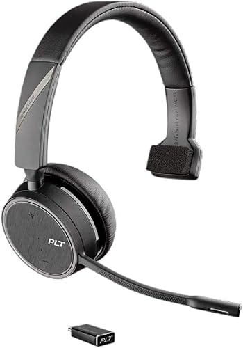 Plantronics Voyager 4210 UC USB-C (Poly) - Auriculares Bluetooth de un solo oído (monoaural) - Conectar a PC, Mac y teléfono de escritorio -