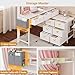 BTHFST Bunk Bed with Desk & 9 Storage Drawers, L-Shaped Bunk Bed Twin Over Twin with Nightstand & Charging Station & Led Lights, Twin Bunk Beds with Pegboard & 2 Fabric Bags for Kids, White